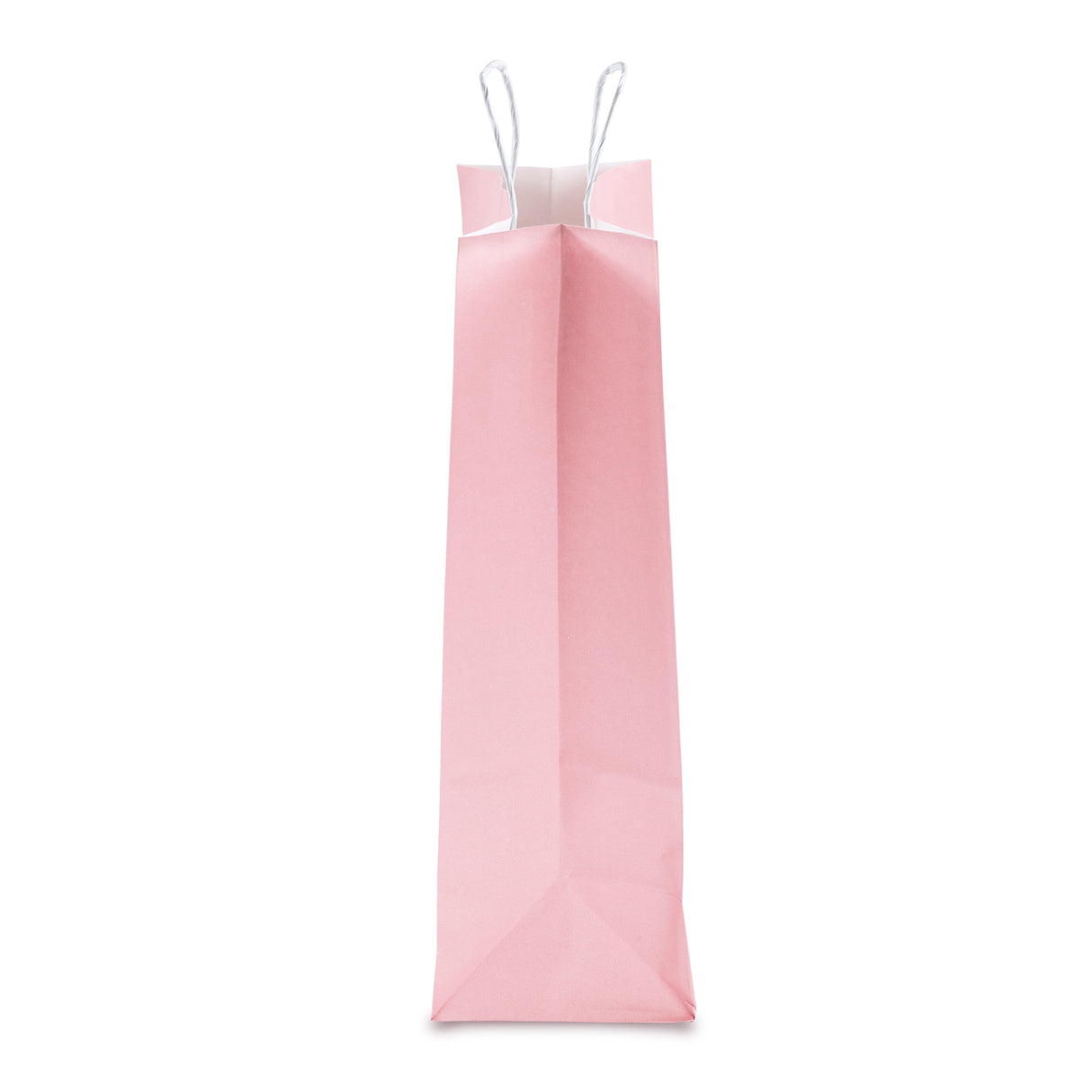 Torba papierowa z uchwytem skręcanym 240x100x320mm Różowa pastelowa