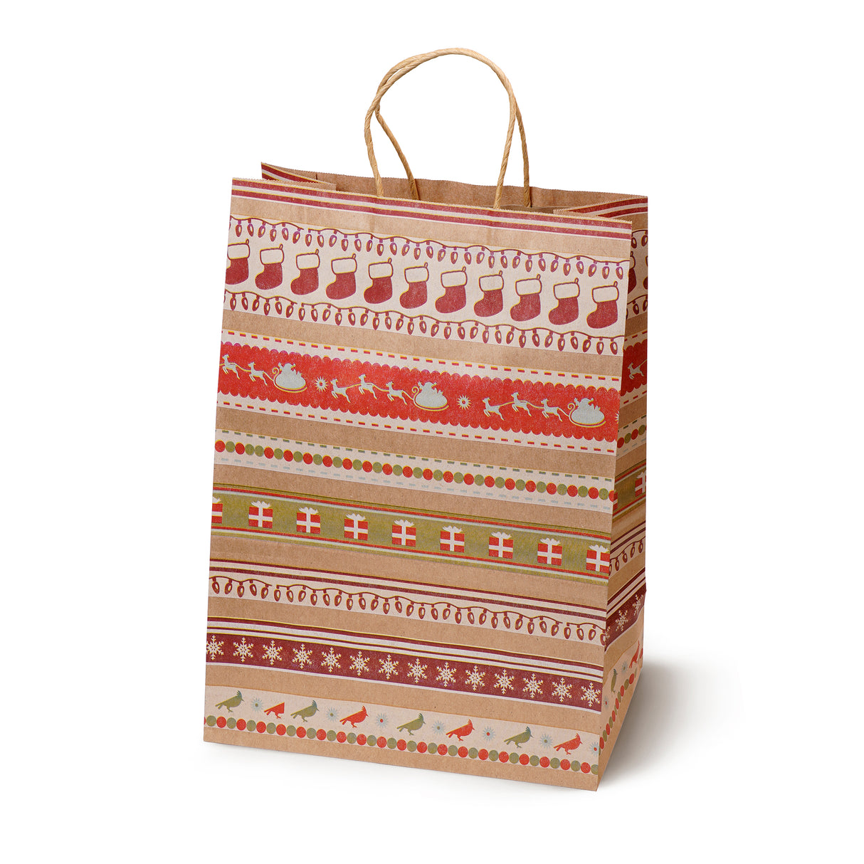 Torba papierowa świąteczna 150X80X210mm Śnieżynka Choinka Renifer 5szt.