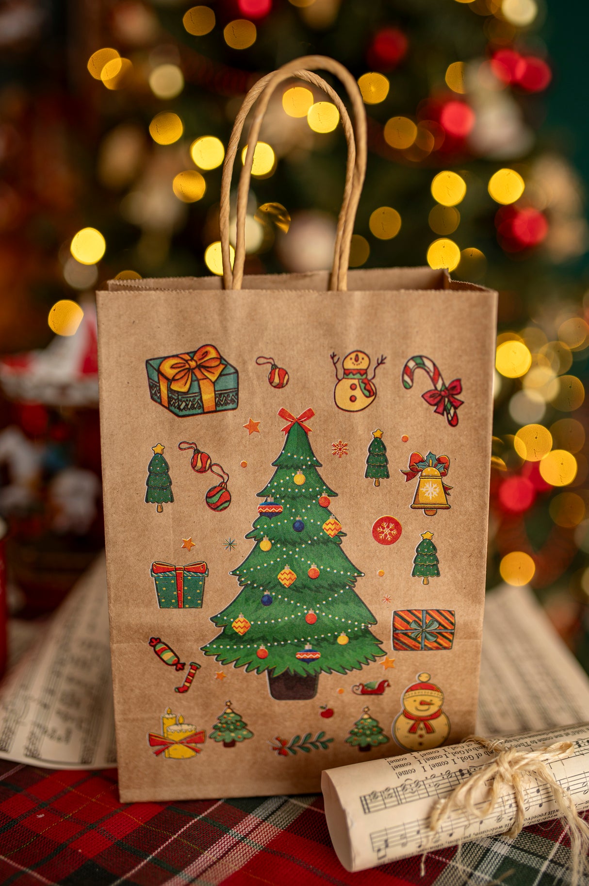 Torba papierowa świąteczna 210x110x270mm Boże Narodzenie 4szt.