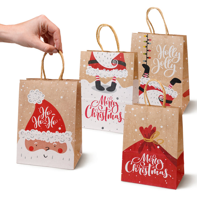 Torba papierowa świąteczna 210x110x270mm Święty Mikołaj 4szt.