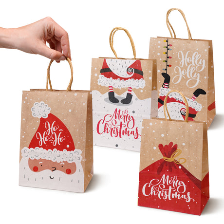 Torba papierowa świąteczna 260x120x330mm Święty Mikołaj 4szt.