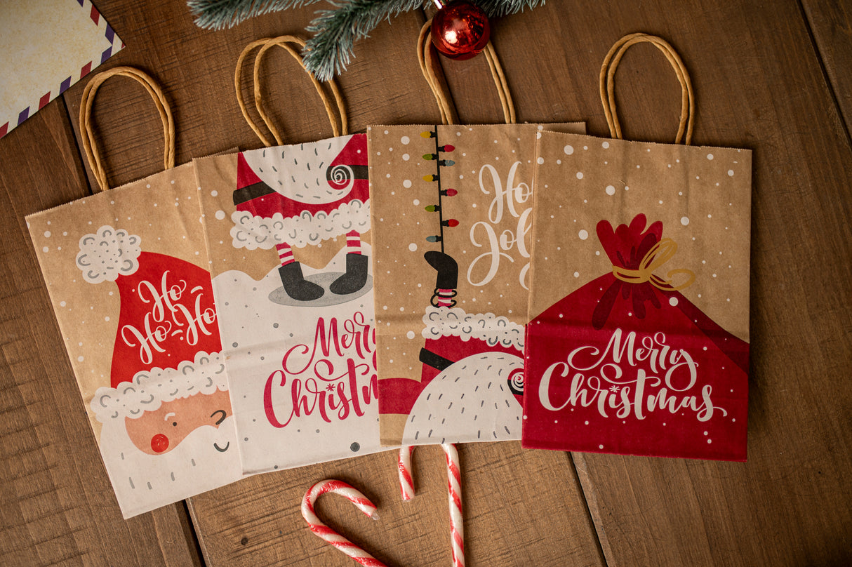 Torba papierowa świąteczna 260x120x330mm Święty Mikołaj 4szt.