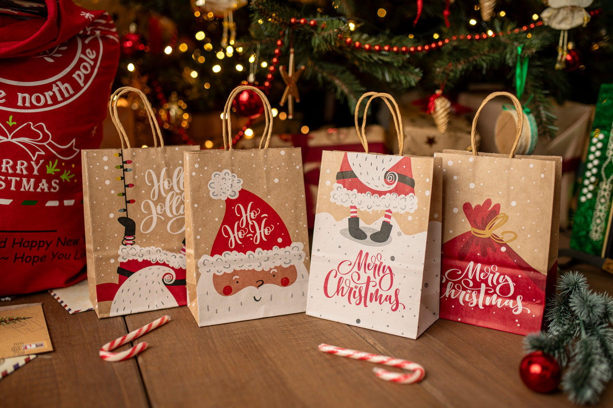 Torba papierowa świąteczna 150x80x210mm Święty Mikołaj 4szt.