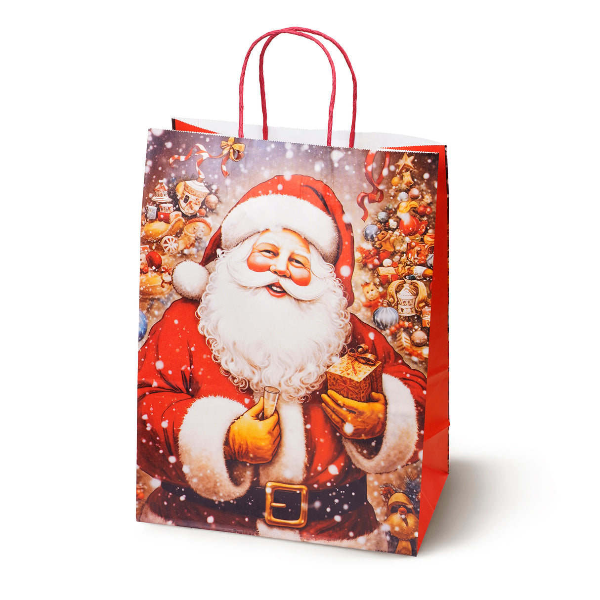 Torba papierowa świąteczna 260x120x330mm Mikołaj 4szt.