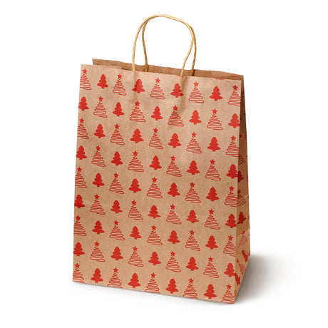 Torba papierowa świąteczna 260x120x330mm Merry Christmas Renifer 4szt.