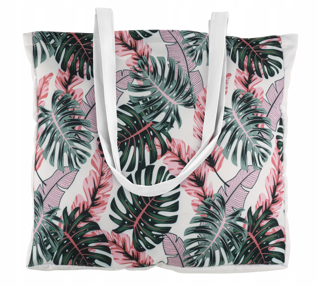 Torba plażowa OXFORD Różowo zielona monstera