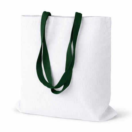 Torba Bawełniana 380x420mm Biała Uchwyt Zielony: 70cm