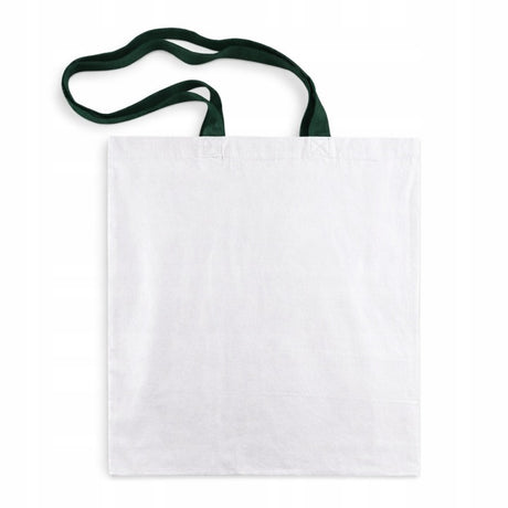 Torba Bawełniana 380x420mm Biała Uchwyt Zielony: 70cm