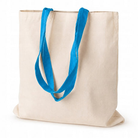 Torba Bawełniana 380x420mm Ecru Uchwyt Błękitny: 70cm