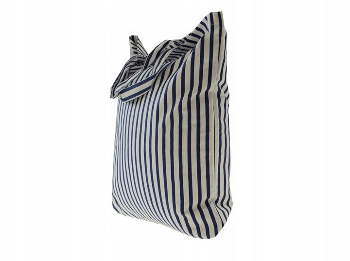 Torba bawełniana 380x420mm Niebieskie paski Uchwyt: 35 cm