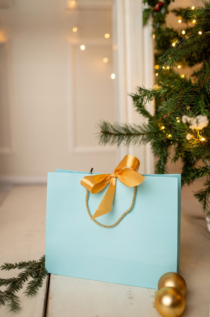 Torba laminowana z wstążką Błękitna 5szt.