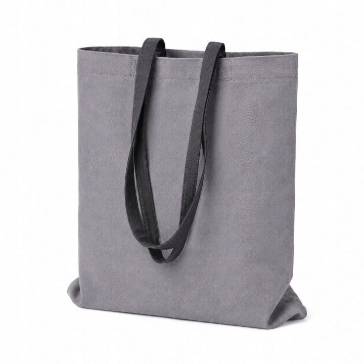 Torba materiałowa jeansowa 380x420 mm Szara Uchwyt: 70 cm