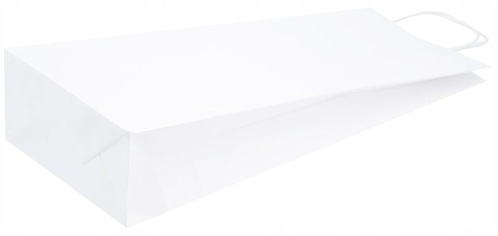 Torba papierowa 160x80x390mm z uchwytem skręcanym Biała