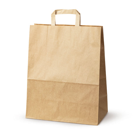 Torba papierowa z uchwytem płaskim 320x160x420mm Brązowa