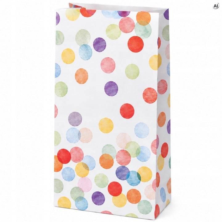 Torba papierowa klockowa 130x30x170mm kolorowe konfetti 30szt.