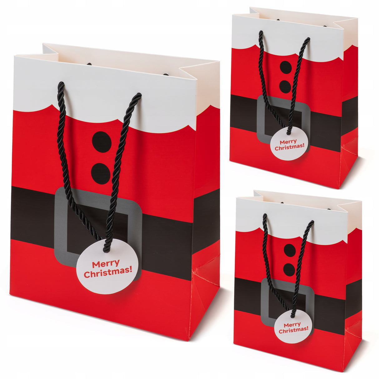 Torba papierowa strój Mikołaja 3szt.