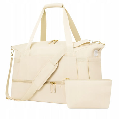 Torba podróżna Ecru z kosmetyczką