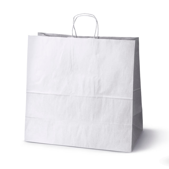 Torba papierowa z uchwytem skręcanym 450x170x480mm Biała