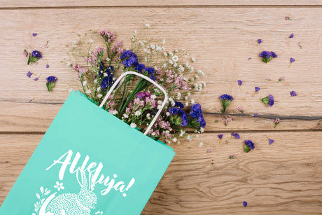 Torba papierowa 180x80x225mm Zielony Pastel ALLELUJA LOGO 50szt.