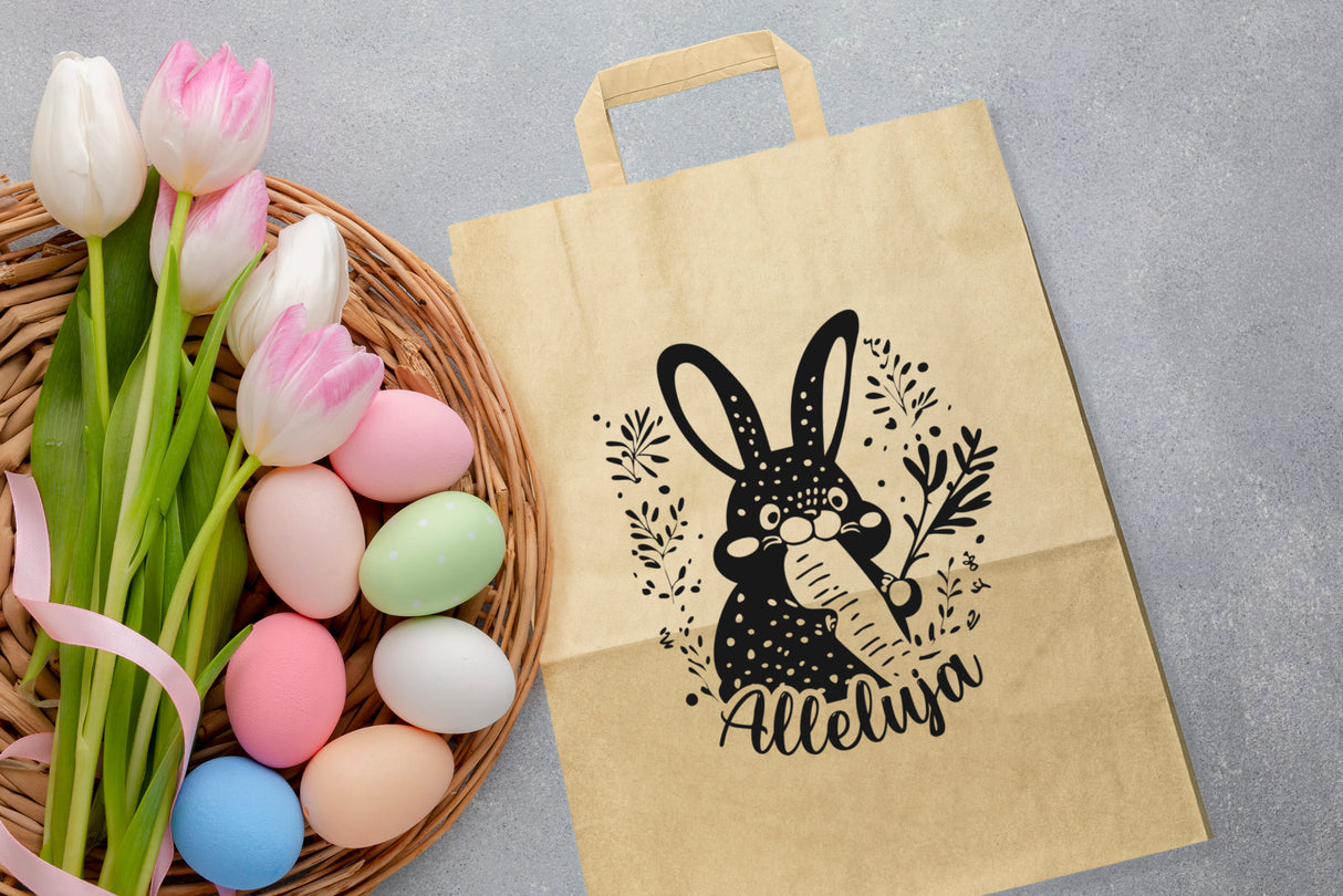 Torba papierowa 50szt. 320x160x390mm BRĄZOWA ALLELUJA Zając