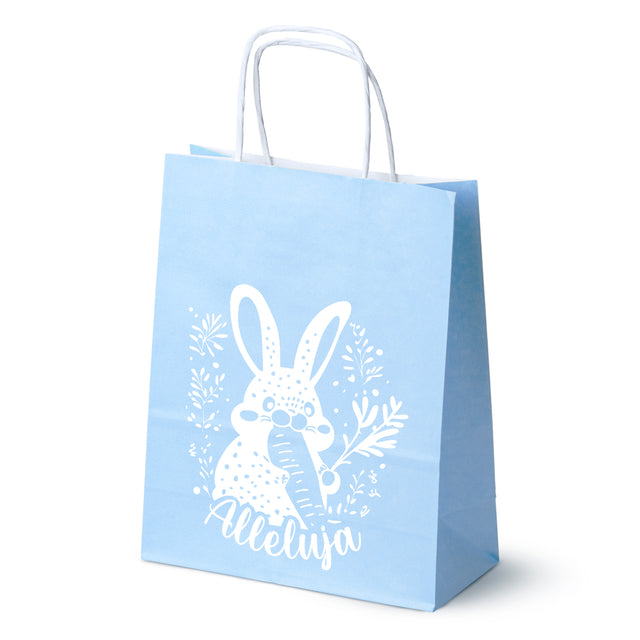 Torba papierowa 180x80x225mm Niebieski Pastel ALLELUJA ZAJĄCZEK 50szt.