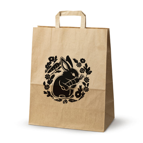 Torba papierowa 50szt. 320x160x390mm BRĄZOWA Zając