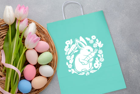 Torba papierowa 240x100x320mm Zielony Pastel ZAJĄCZEK 50szt.