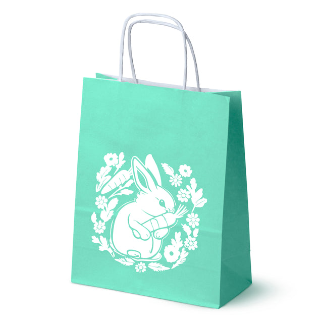 Torba papierowa 180x80x225mm Zielony Pastel ZAJĄC LOGO 50szt.