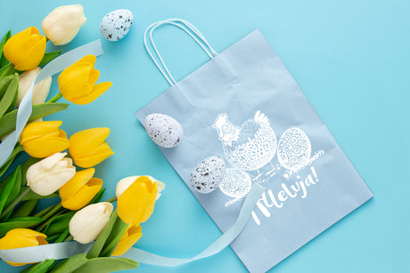 Torba papierowa 180x80x225mm Niebieski Pastel ALLELUJA PISANKI 50szt.