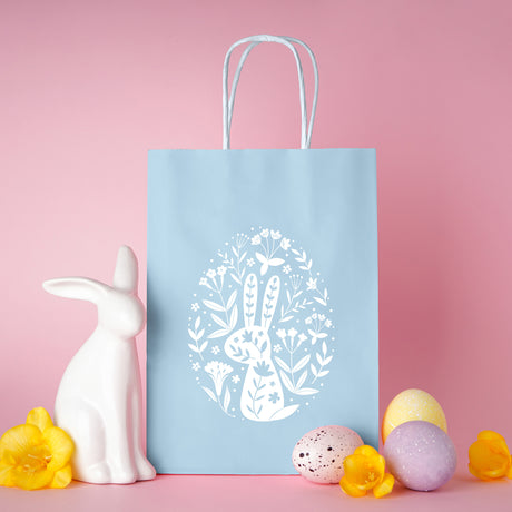 Torba papierowa 180x80x225mm Niebieski Pastel ZAJĄCZEK LOGO 50szt.