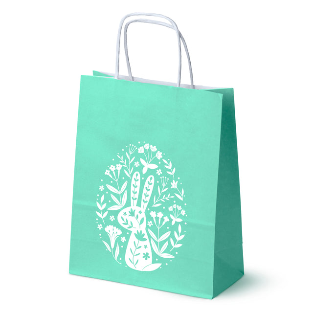 Torba papierowa 180x80x225mm Zielony Pastel ZAJĄCZEK LOGO 50szt.