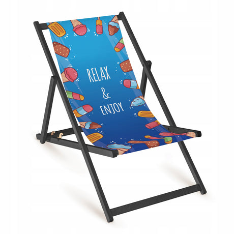 Leżak drewniany RELAX & ENJOY - Czarny Stelaż