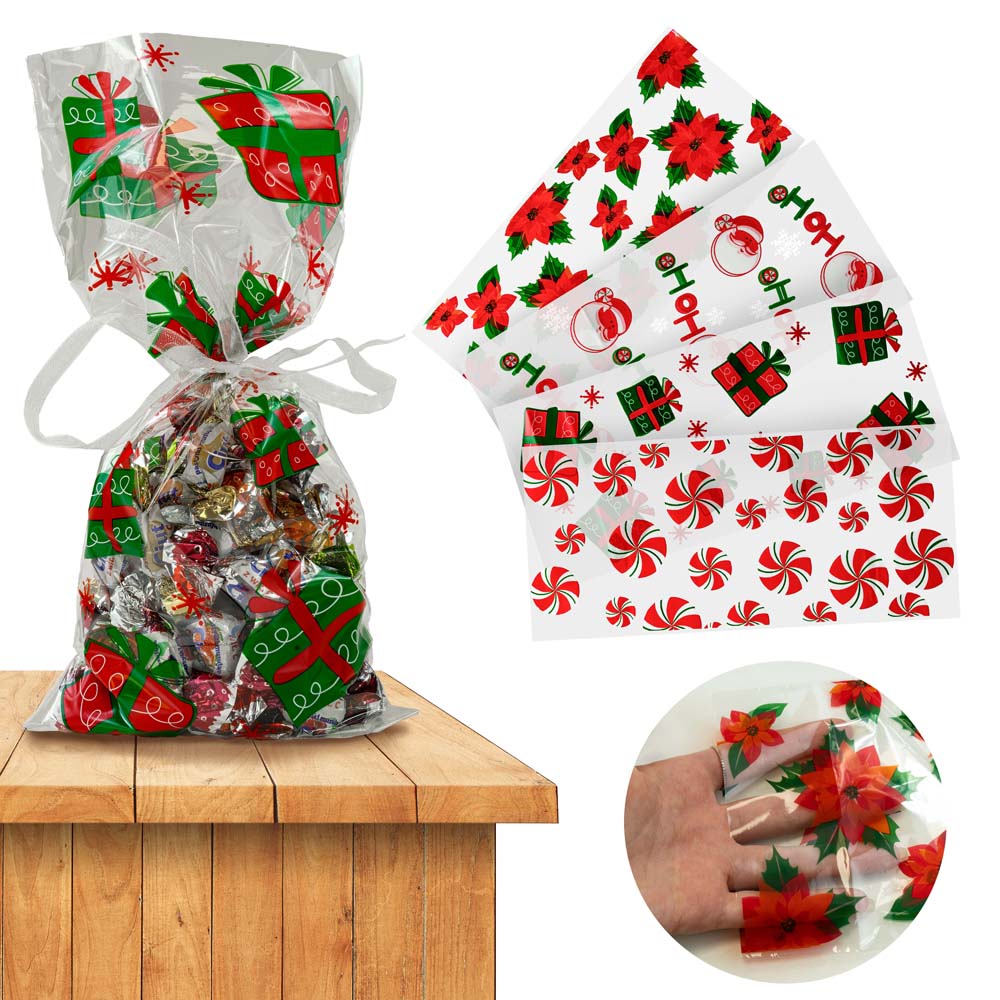 Woreczek celofanowy świąteczny PREZENTY 10 szt.