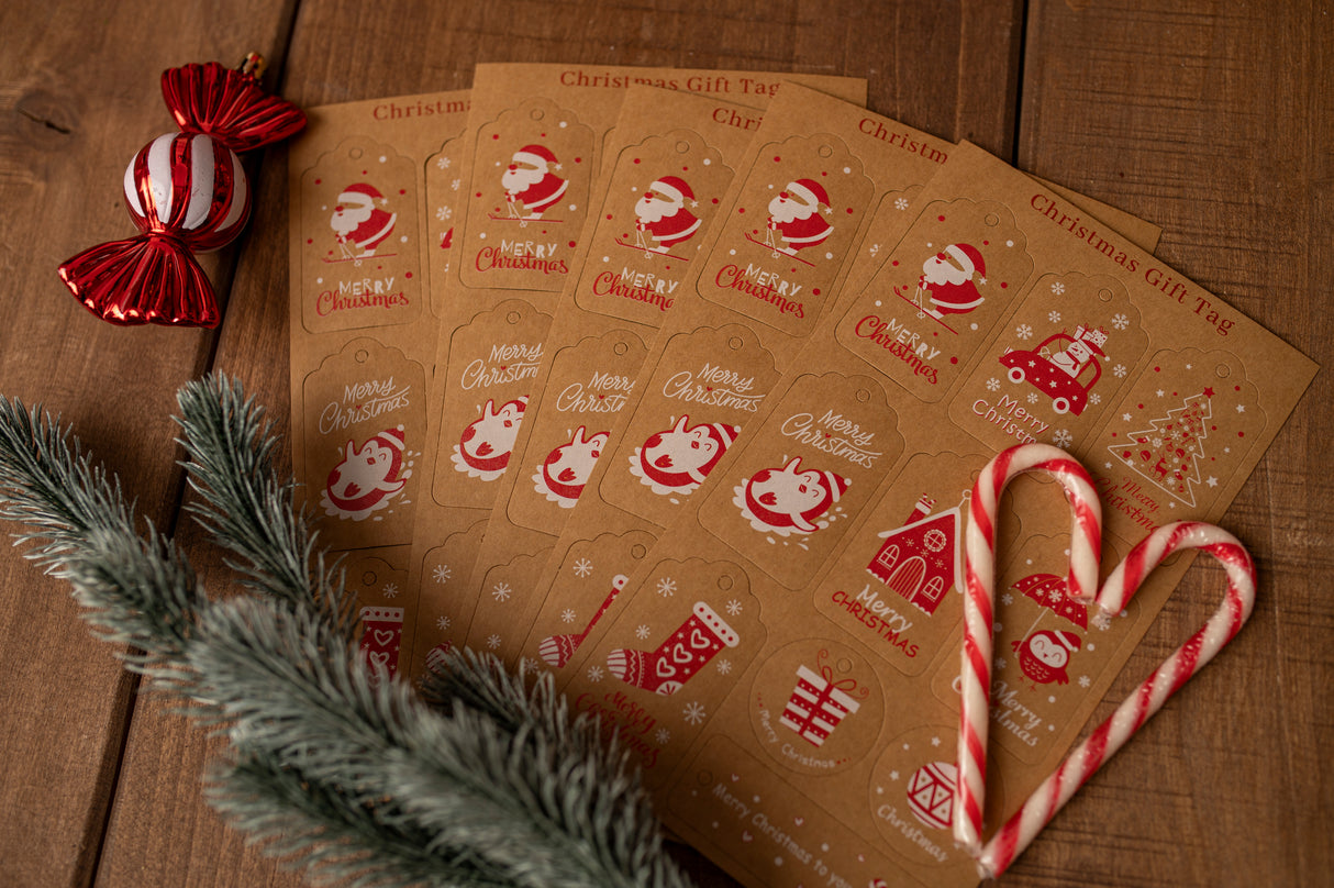 Papierowe zawieszki na prezenty świąteczne 50szt.