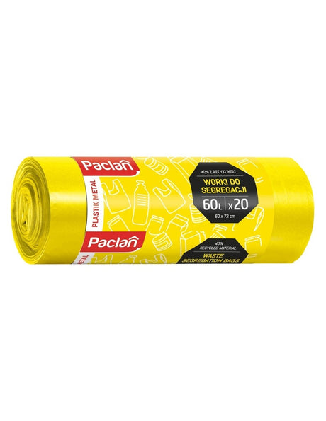 Worki na śmieci żółte 60 L