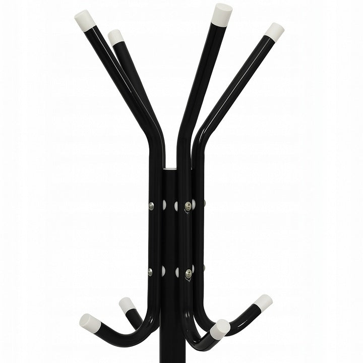 Stojący czarny metalowy wieszak na ubrania