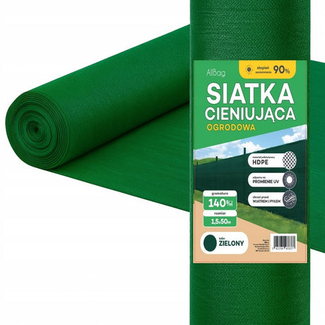 Zielona siatka maskująca na ogrodzenie 50m UV 140 g