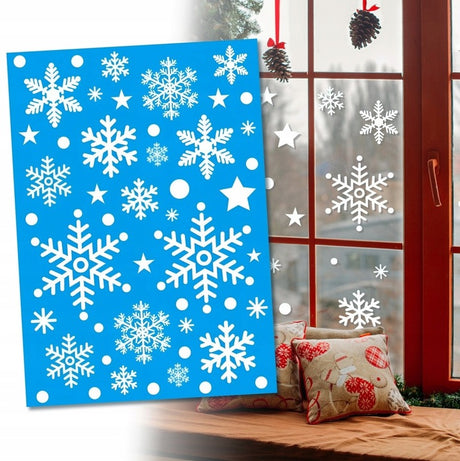 Naklejki świąteczne na szybę Białe Gwiazdki