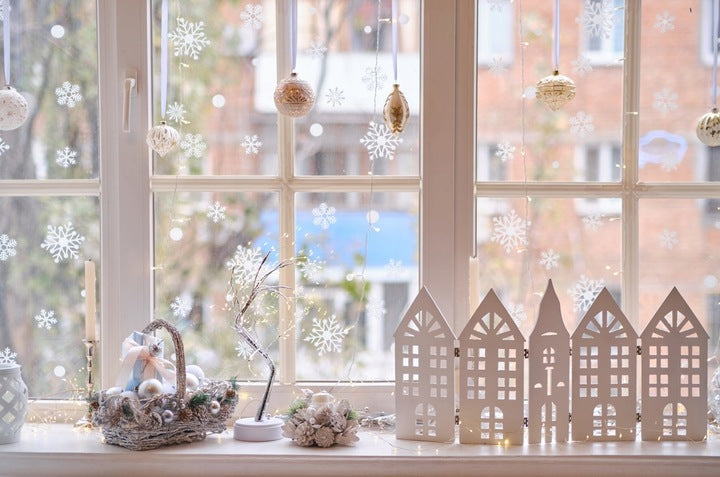 Naklejki świąteczne na szybę Białe Gwiazdki