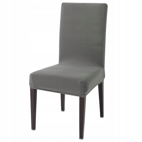 Pokrowiec na krzesło z gumką szary 6szt.