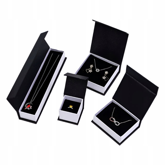 Zestaw pudełeczek na biżuterie 4szt. Czarny