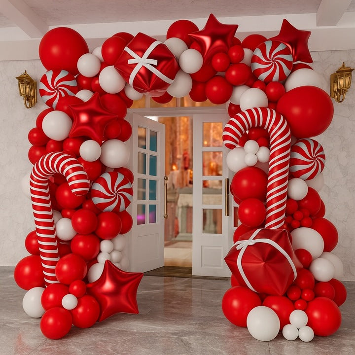 Zestaw balonów świątecznych Czerwono-białe