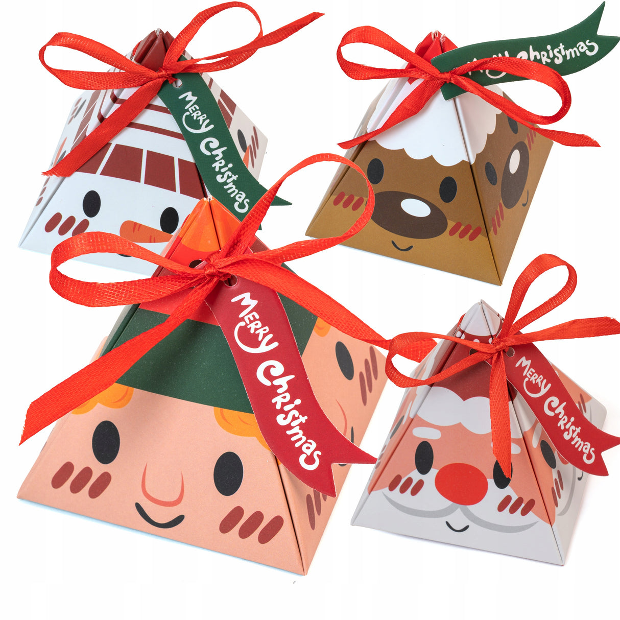 Zestaw pudełek świątecznych piramidek 4 szt