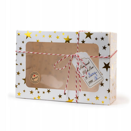 Zestaw świątecznych pudełek w Złote Gwiazdki 6szt.