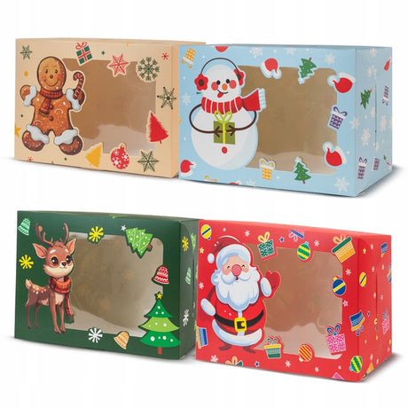 Zestaw świątecznych pudełek z okienkiem 4 szt