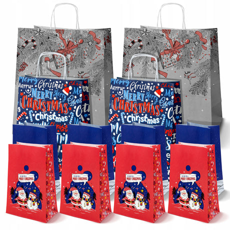 Zestaw świątecznych toreb papierowych 12szt.