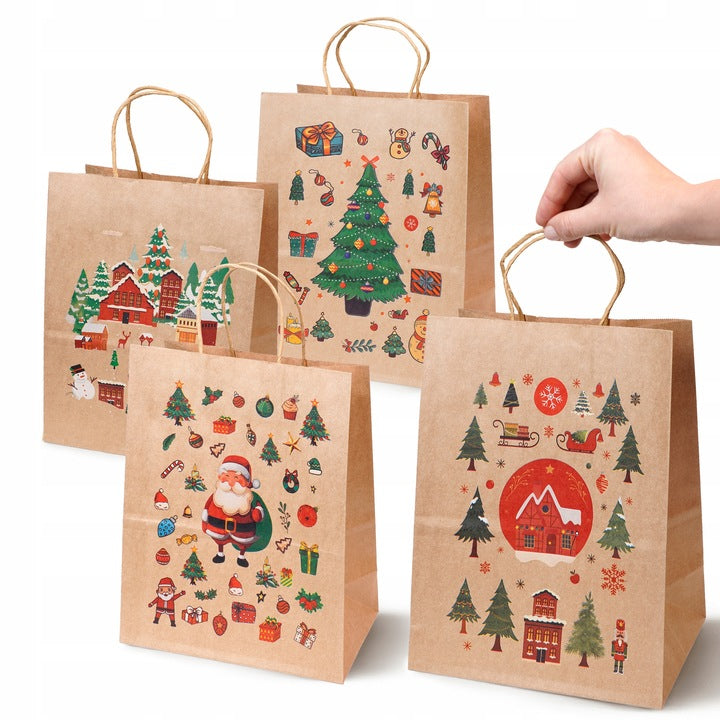 Zestaw świątecznych toreb papierowych 12 szt. Merry Christmas