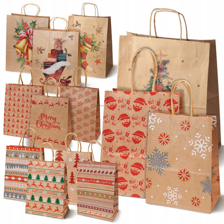 Zestaw świątecznych toreb papierowych 13 szt.