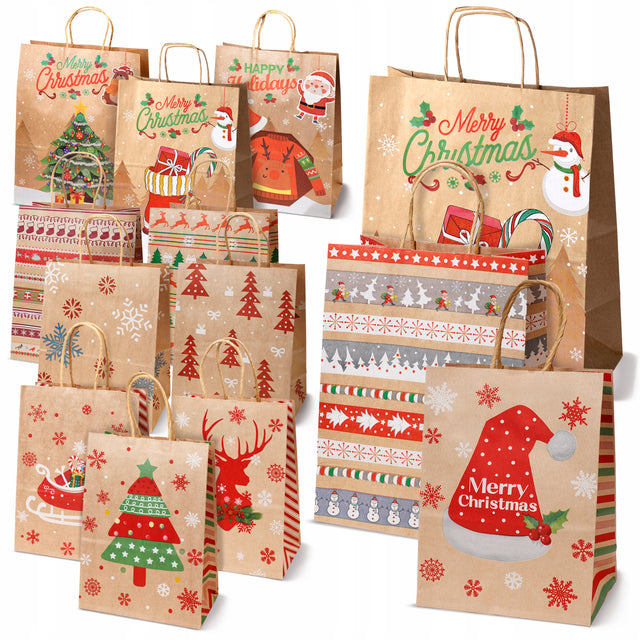 Zestaw świątecznych toreb papierowych 13 szt. Merry Christmas