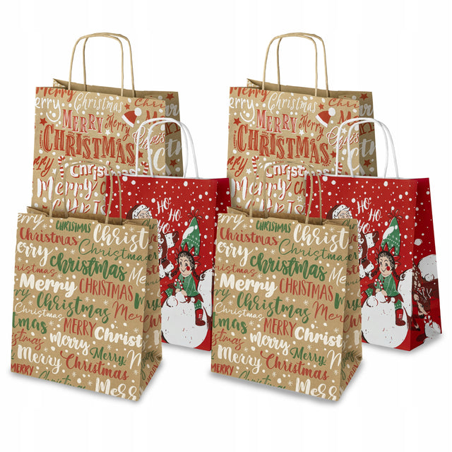 Zestaw świątecznych toreb papierowych 6szt.